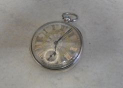 Silver pocket watch - movement stamped George Barnes, Corner House, Gainsboro, London 1885