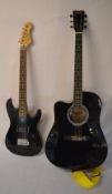 Encore child's electric guitar & Stagg electro acoustic left handed guitar.
