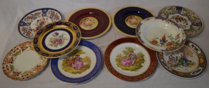 Various wall plates inc Crown Ducal, Limoges etc