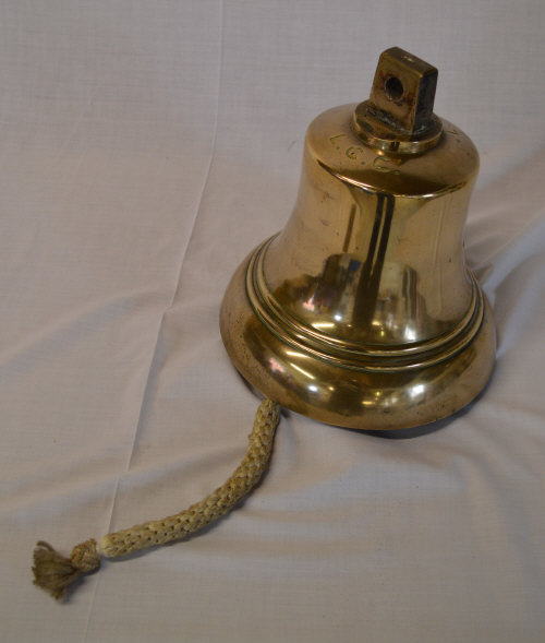 Brass bell marked LCC & LFB