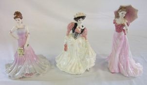 3 Coalport figures - 'Enchanted Jasmine', 'Minster Belle' no 269 of 750 & 'Summer Stroll'