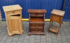 Pine cupboard, 1930s sewing cabinet & another cupboard