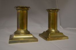 Pr of weighted silver candlesticks, London 1876, total weight approx 15 oz .