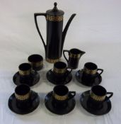 Portmeirion Greek key design coffee set (16 pieces)