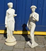 Statues of David & a classical lady