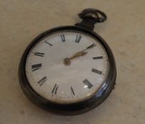 Silver pocket watch with outer case hallmarked, London 1821, makers mark William Fielder