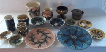 Assortment of coloured Alvingham pottery