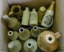 Stoneware bottles inc Barton-On-Humber, Grimsby etc & Alvingham pottery