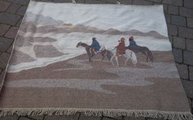 Setsoto design Lesotho tapestry entitled 'Horsemen' 149 cm x 126 cm