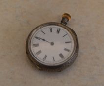 Silver Swiss pocket watch marked 800 with grouse hallmark