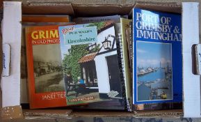 Box of Lincolnshire books inc Grimsby in old photographs & Hidden Lincolnshire