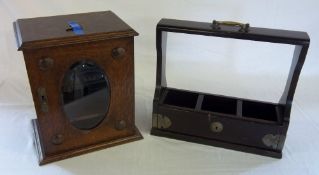 Early 20th century smokers cabinet & tantalus case