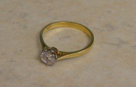 18ct gold 0.6ct diamond solitare ring