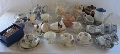 Various teapots & cups and saucers etc inc Royal Albert & Aynsley