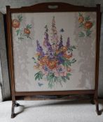 Early 20th Cent embroidered fire screen