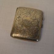 Silver cigarette case, approx weight 2.7oz, Birm 1919