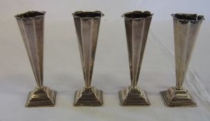 4 silver specimen vases Birmingham 1903 maker William Devenport 4.3 oz