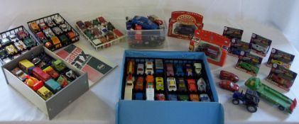 Selection of toy cars & carry cases inc Matchbox & Corgi