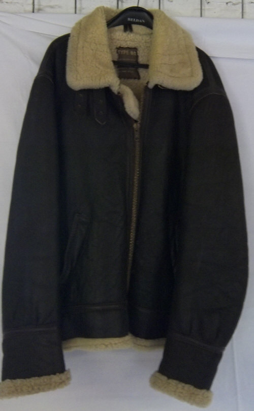 Leather and sheepskin lined flying jacket