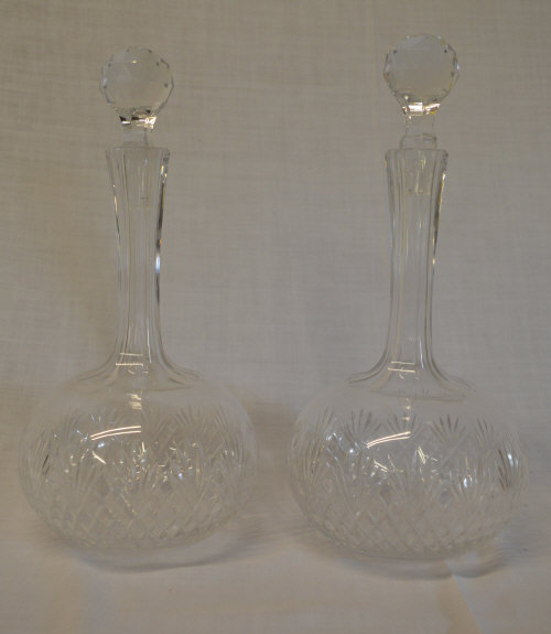 Pr of Vict cut glass decanters