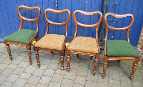 4 Vict drop seat dining chairs