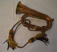 Bugle decorated with Nottingham & Derby regimental insignia & stamped 'Gallipoli 1915' & '3736