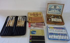 Selection of art materials inc G Rowney & Co, Reeves and Crimson & Blake