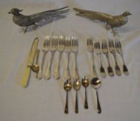 2 S.P pheasants and S.P cutlery