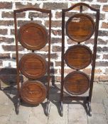 2 oak folding cake stands