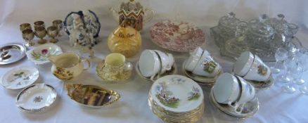 Various ceramics and glassware inc dressing table set, Wedgwood & Alfred Meakin