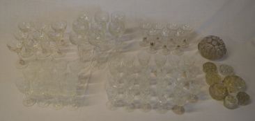 Various glassware inc table decorations etc