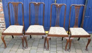 4 Queen Anne style dining chairs with drop seats