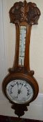 Lt Vict/Edw carved aneroid barometer