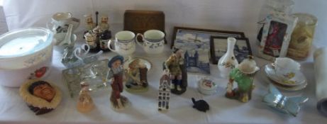 Various items inc tiles, Withernsea pottery & Aynsley