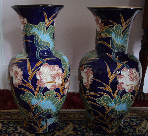 Pr of lge modern oriental vases approx height 66cm