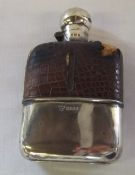 Geo V Silver hip flask Sheffield 1910 by G & J W Hawksley Ltd
