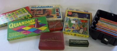 Box of vintage boxed games & ladybird books inc Wills's Woodbine dominoes