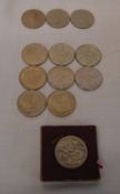 5 Pound coins & 4 other commemorative coins