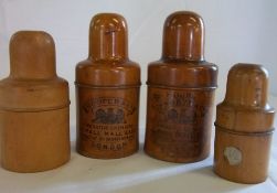 2 Hooper & Co and Probyn & Co medicine bottle holders with original bottles & 2 others with original