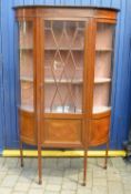 Early 20th cent bow fronted display cabinet