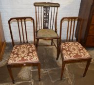 Pr of Regency drop seat salon chairs & an Edw salon chair