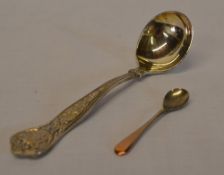 Silver table spoon by Asprey & Co  London 1985 2.43 oz &  sp mustard spoon
