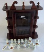 Sm display cabinet & various ceramic miniatures
