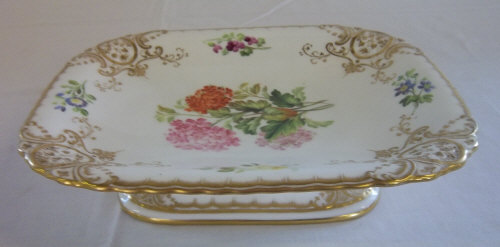 19th cent hand painted comport with gilding