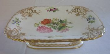 19th cent hand painted comport with gilding