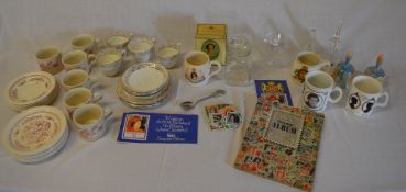 Ceramics & glassware, inc commemorative & various stamps