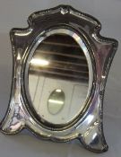 Silver framed mirror with bevelled glass h 27 cm Birmingham 1906 Maker Charles S Green & Co Ltd