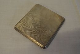 Silver cigarette case with engine turned design, approx weight 3.8oz, London 1928