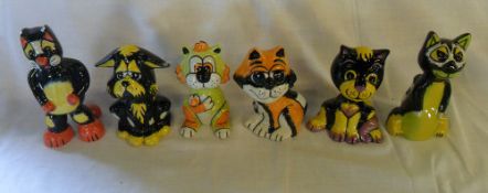 6 Lorna Bailey cat figures