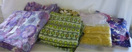 2 boxes of vintage curtains & linen